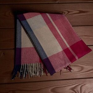 Southern Sparkle Plaid Scarf Wrap Cottagecore Soft Cozy Preppy Winter Red NWT